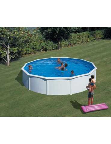 Piscina Desmontable de Acero Redonda Blanca con Depuradora de Arena Ø550x120 cm Gre Kit550eco GRE
