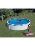 Piscina Desmontable de Acero Redonda Blanca con Depuradora de Arena Ø550x120 cm Gre Kit550eco GRE