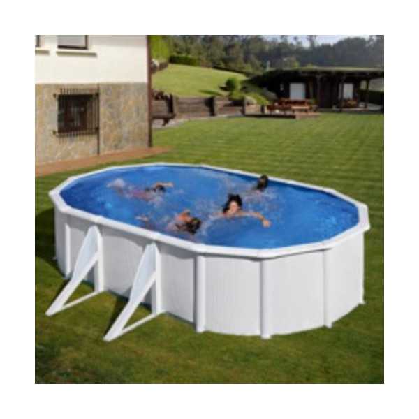 Piscina Desmontable de Acero Ovalada Blanca con Depuradora de Arena 500x300x120 cm Gre Kit500eco GRE
