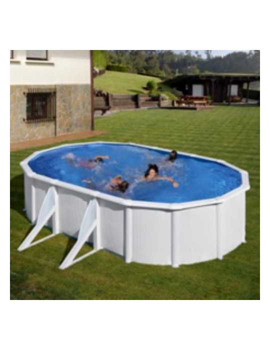 Piscina Desmontable de Acero Ovalada Blanca con Depuradora de Arena 500x300x120 cm Gre Kit500eco GRE