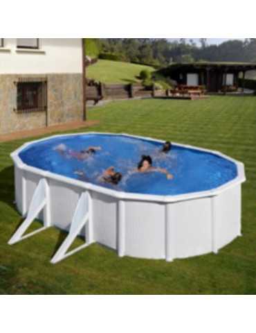 Piscina Desmontable de Acero Ovalada Blanca con Depuradora de Arena 610x375x120 cm Gre Kit610eco GRE