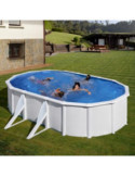 Piscina Desmontable de Acero Ovalada Blanca con Depuradora de Arena 610x375x120 cm Gre Kit610eco GRE