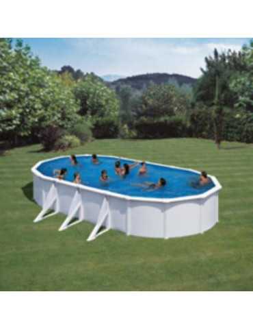 Piscina Desmontable de Acero Ovalada Blanca con Depuradora de Arena 730x375x120 cm Gre Kit730eco GRE