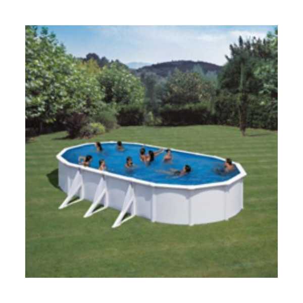 Piscina Desmontable de Acero Ovalada Blanca con Depuradora de Arena 730x375x120 cm Gre Kit730eco GRE