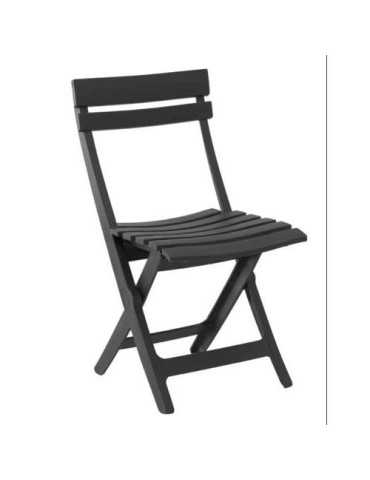 Silla Miami Plegable Antracita 80x42x50cm. 490360 GROSFILLEX