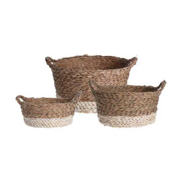 Set 3 Capazos Esparto Bicolor Kr2000860 KOOPMAN