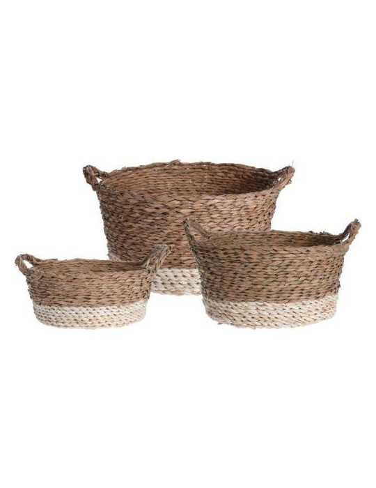 Set 3 Capazos Esparto Bicolor Kr2000860 KOOPMAN