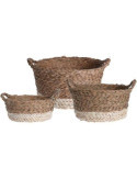 Set 3 Capazos Esparto Bicolor Kr2000860 KOOPMAN