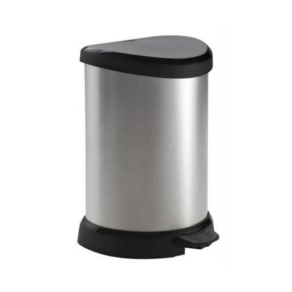 Cubo 20 L. con Pedal Decobin Plata 220959 CURVER