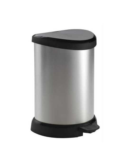 Cubo 20 L. con Pedal Decobin Plata 220959 CURVER