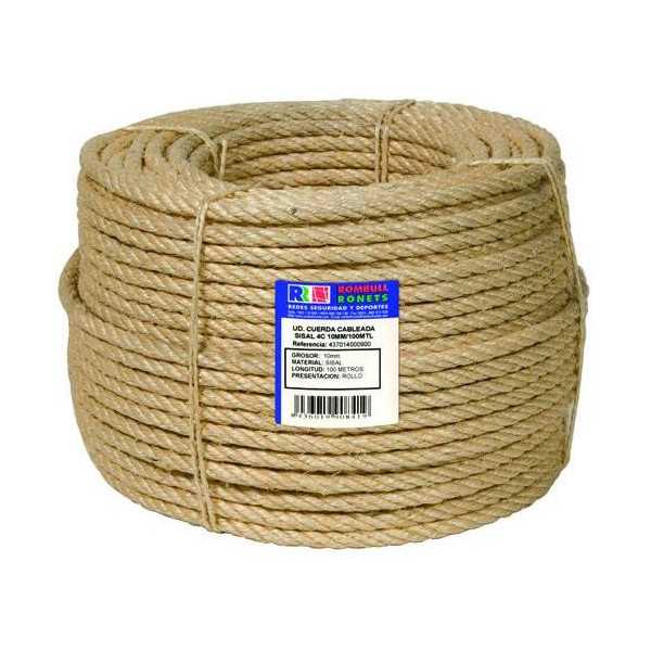 Cuerda Cableada Sisal 4 Cabos 8 mm. 100 M. ROMBULL