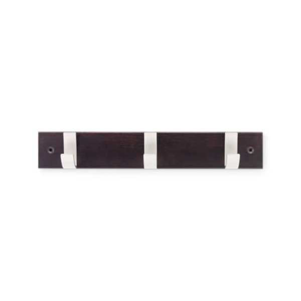 Colgador Haya 3 Ganchos Acero/Wengue 3703-0 INOFIX