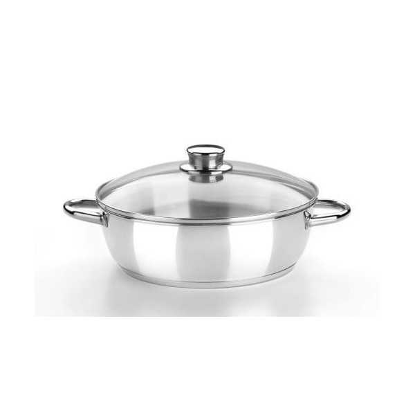 Cacerola Baja con Tapa de Cristal 26 CM Optima M456126 BRA