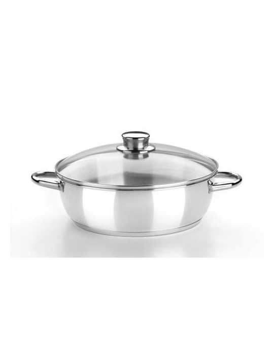 Cacerola Baja con Tapa de Cristal 26 CM Optima M456126 BRA