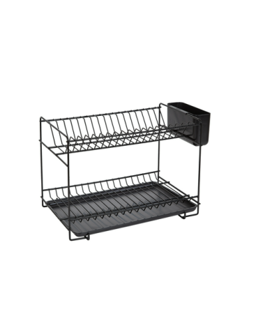 Escurreplatos Pequeño Negro 38.5x25x28cm 89024 SAUVIC