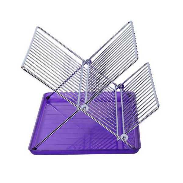 Escurreplatos Cromado Plegable Lila SAUVIC