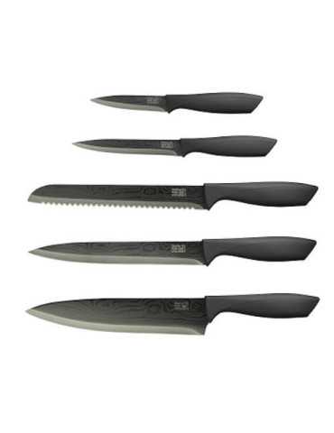 Set 5 Cuchillo Cocina Damask Black Titanium Lor255 TOT EL MON