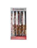 Set 4 Cuchillos Chuleteros Wagyu 11,5 Cm - 4,5" E 3 CLAVELES