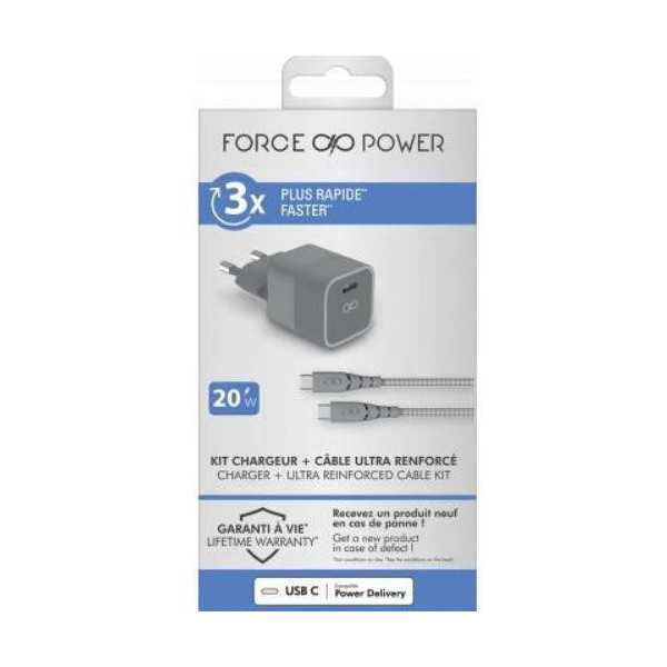 Cargador 20w 1 Port C Pd + Cbl Usb-con Usb-C 1.2m. METRONIC