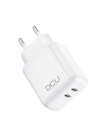 Cargador Doble USB Tipo C 20w + 20w Blanco DCU