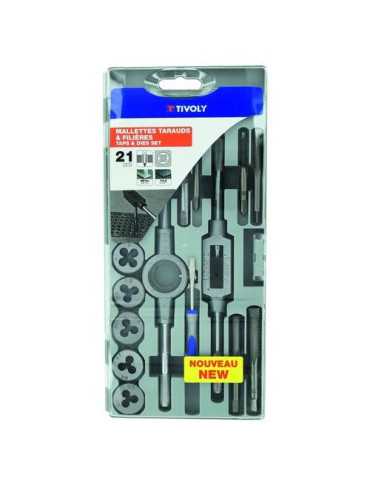 Estuche Machos y Cojinetes (21 piezas) M3 a M12 TIVOLY
