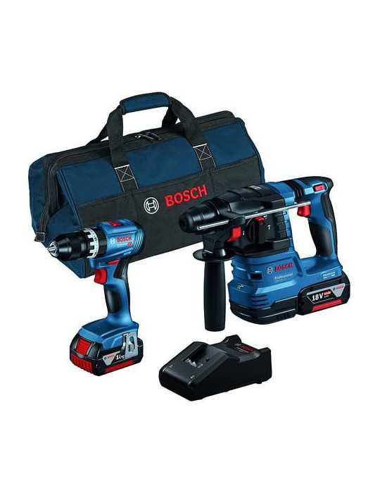 Pack Martillo Perforador y Taladro Combinado a Batería GSB 18V-45 más GBH BOSCH