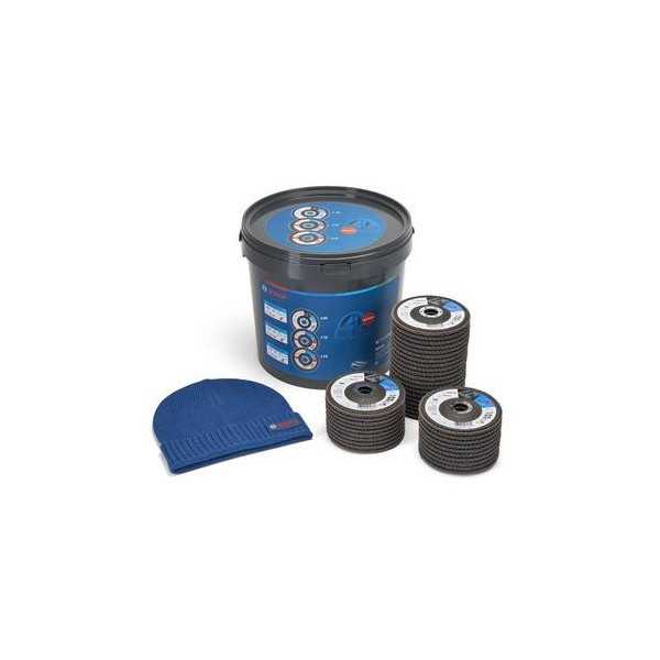 Cubo de 40 Discos para Metal e Inoxidable 125mm Granos 40, 60 y 80 BOSCH