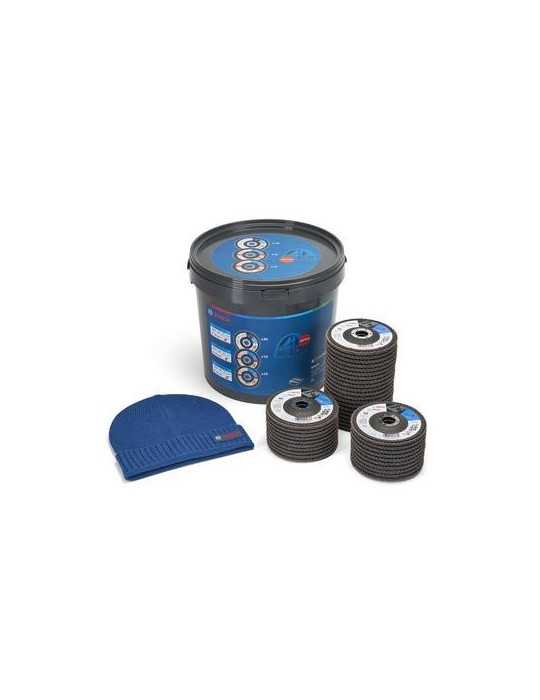 Cubo de 40 Discos para Metal e Inoxidable 125mm Granos 40, 60 y 80 BOSCH