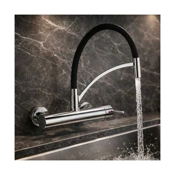 Grifo Cocina Flexyform Mural Cromo/Negro MARTI 1921