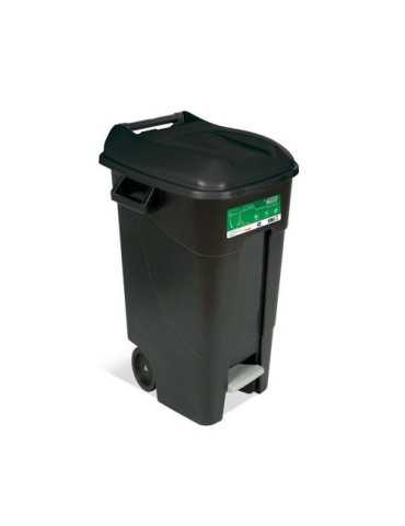 Contenedor Jardin 120 L. con Pedal Negro Eco 443138 TAYG
