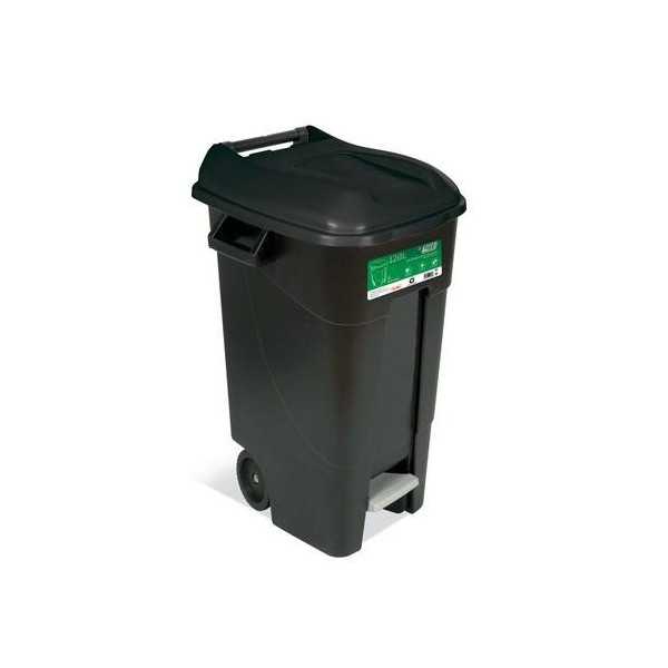 Contenedor Jardin 120 L. con Pedal Negro Eco 443138 TAYG