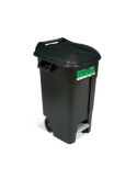 Contenedor Jardin 120 L. con Pedal Negro Eco 443138 TAYG