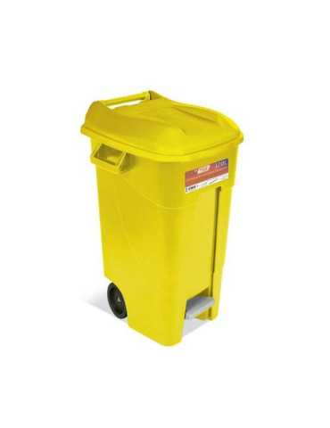 Contenedor Jardin 120l con Pedal Amarillo Eco 443015 TAYG
