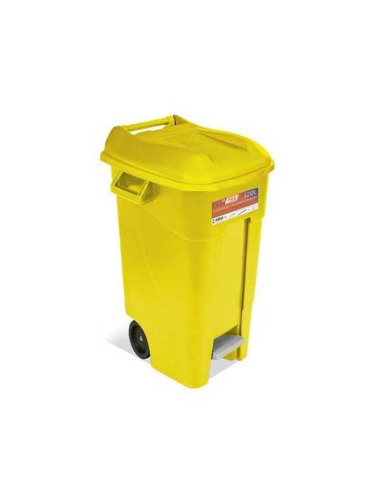Contenedor Jardin 120l con Pedal Amarillo Eco 443015 TAYG