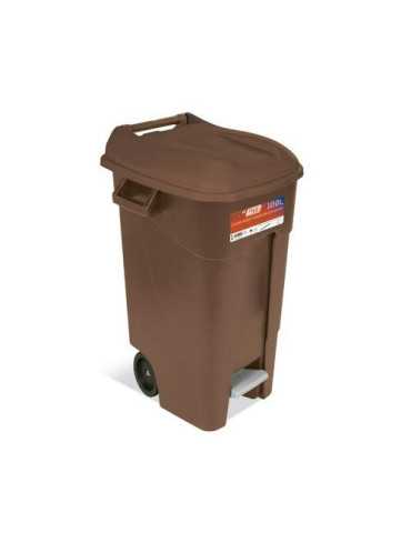 Contenedor Jardin 120l con Pedal Marron Eco 443237 TAYG