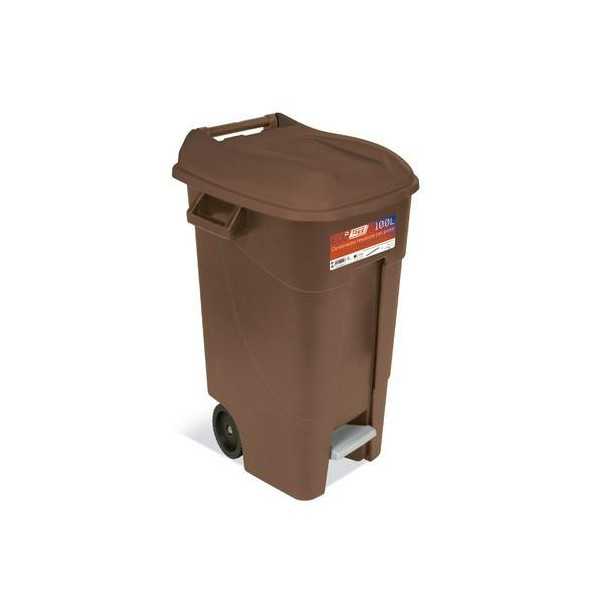 Contenedor Jardin 120l con Pedal Marron Eco 443237 TAYG