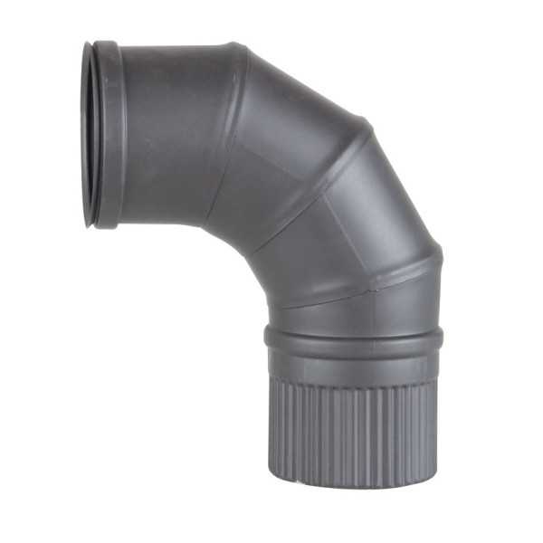 Codo 90 Pellet Inox Pintado Grafito Ø80mm