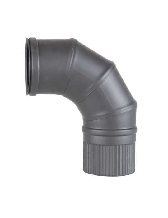 Codo 90 Pellet Inox Pintado Grafito Ø80mm
