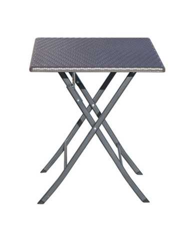Mesa Polietileno Ratán Plegable 61,5x61,5x73 cm
