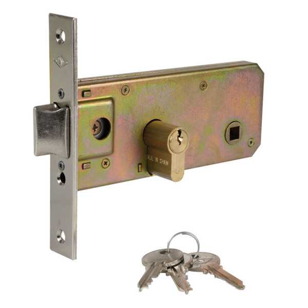 Cerradura CAYS Embutir 60 Frente Latonado E6D CAYS