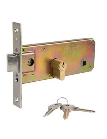 Cerradura CAYS Embutir 70 Frente Latonado E7D CAYS