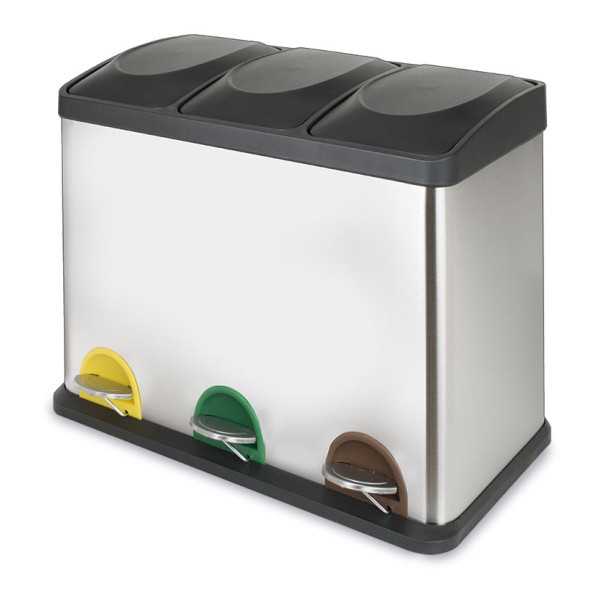 Cubo de Pedal Ecológico Triple Cromado HABITEX
