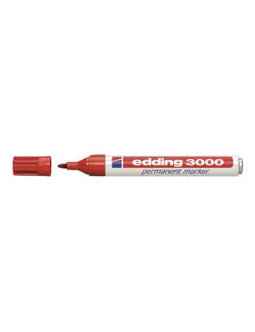 Marcador Permanente Edding 3000 Rojo Caja 10 Unidades EDDING