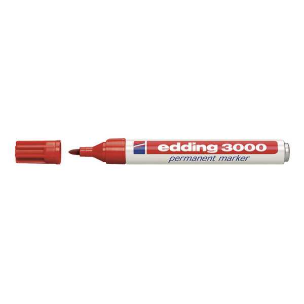 Marcador Permanente Edding 3000 Rojo Caja 10 Unidades EDDING