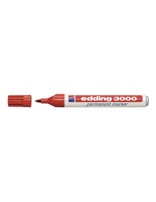 Marcador Permanente Edding 3000 Rojo Caja 10 Unidades EDDING