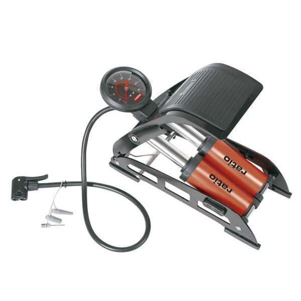 Bomba de Inflar a Pie 160 PSI Doble Cilindro RATIO