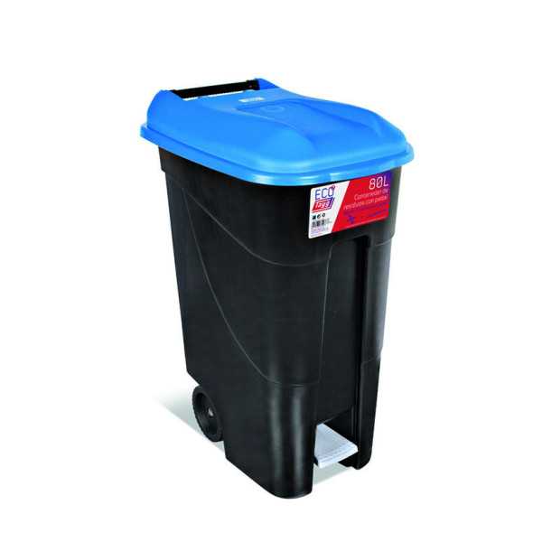 Contenedor con Pedal 80 L Tapa Azul TAYG