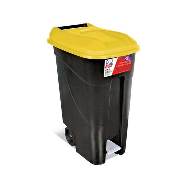 Contenedor con Pedal 80 L Tapa Amarilla TAYG