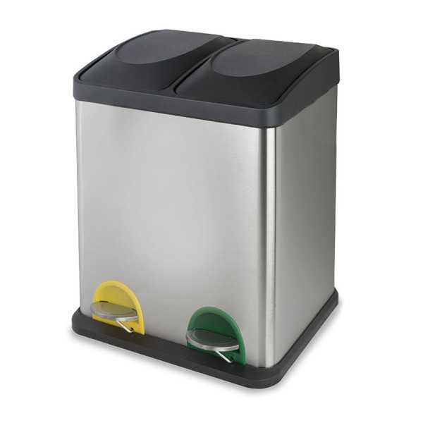 Cubo pedal ecológico doble cromado HABITEX