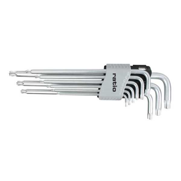 Llaves Torx Seguridad + Punta Bola Juego 9 Piezas RATIO